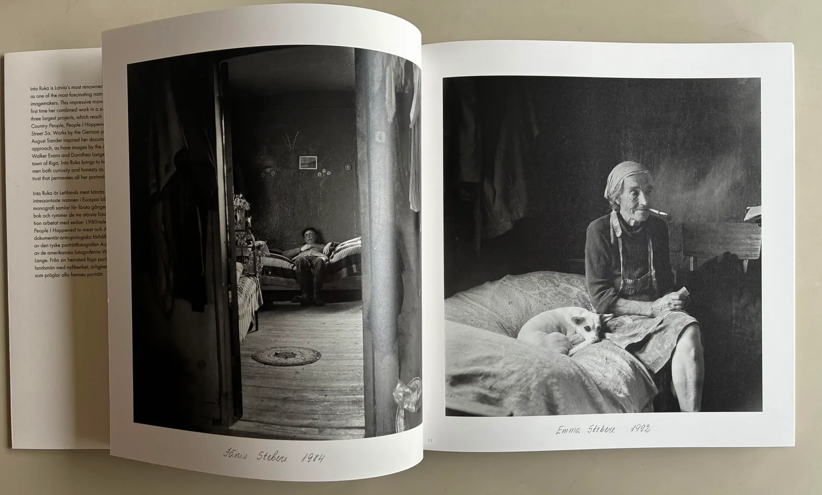 Photographed spread featuring Jānis Stēbers and Emma Stēbere
